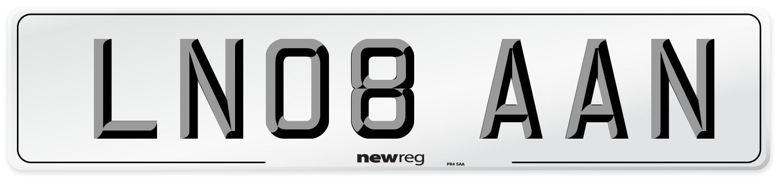 LN08 AAN Number Plate from New Reg